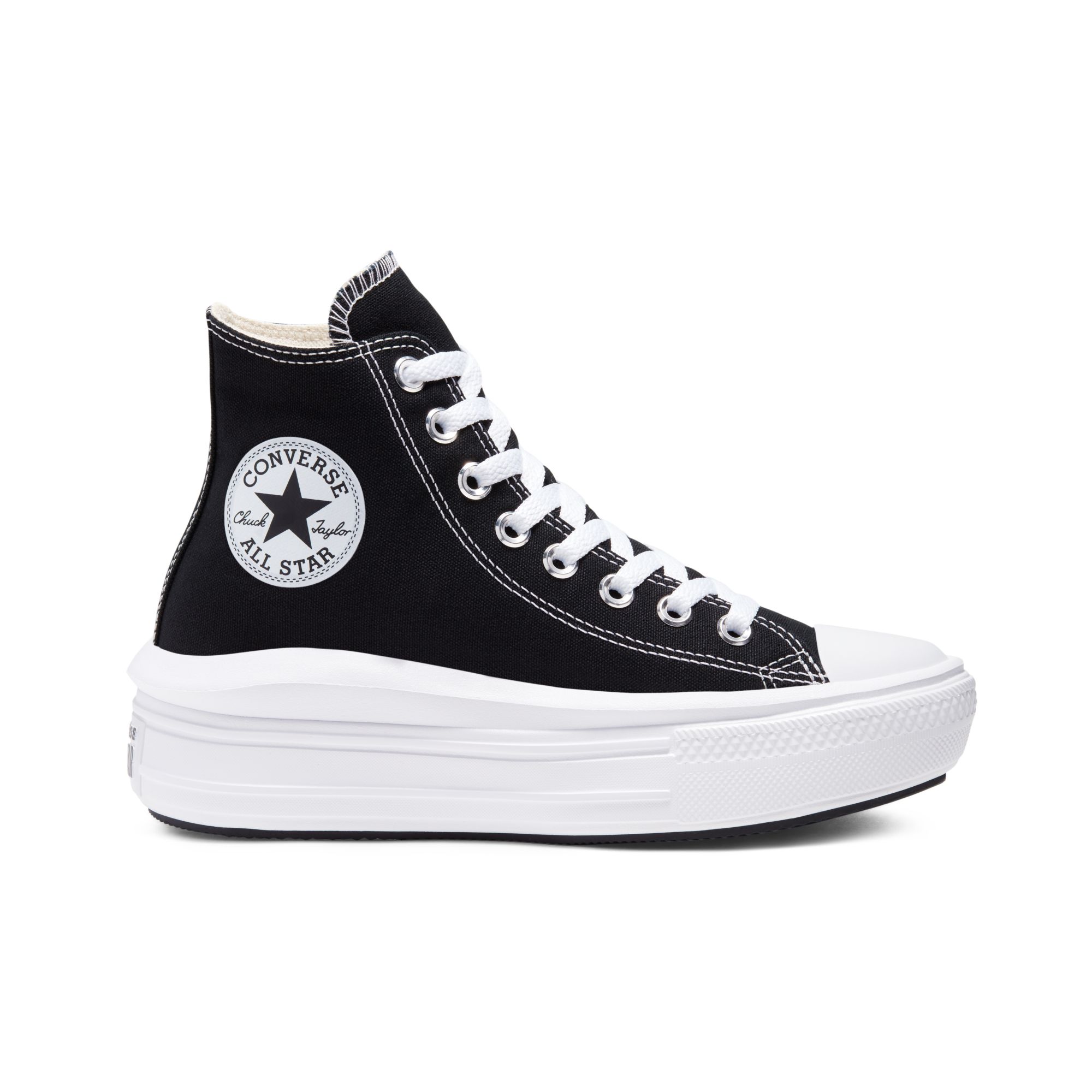 Converse Chuck Taylor Move Platform High Top - Canvas Color - Hi - Black/Natural Ivory/White - 568497C