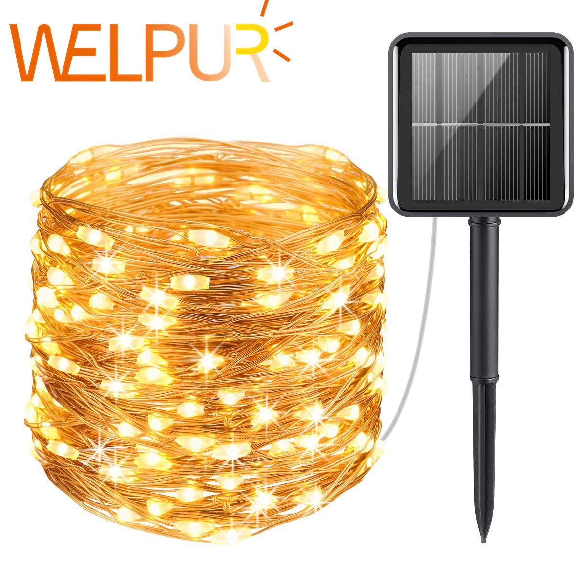 Solar Fairy Lights Cooper Wire Outdoor Lamp 6v 22m 200leds 12m100leds 7m 50leds String Lights 8 mode Waterproof Decorative Lamp For Christams Garden Tree Wedding Party
