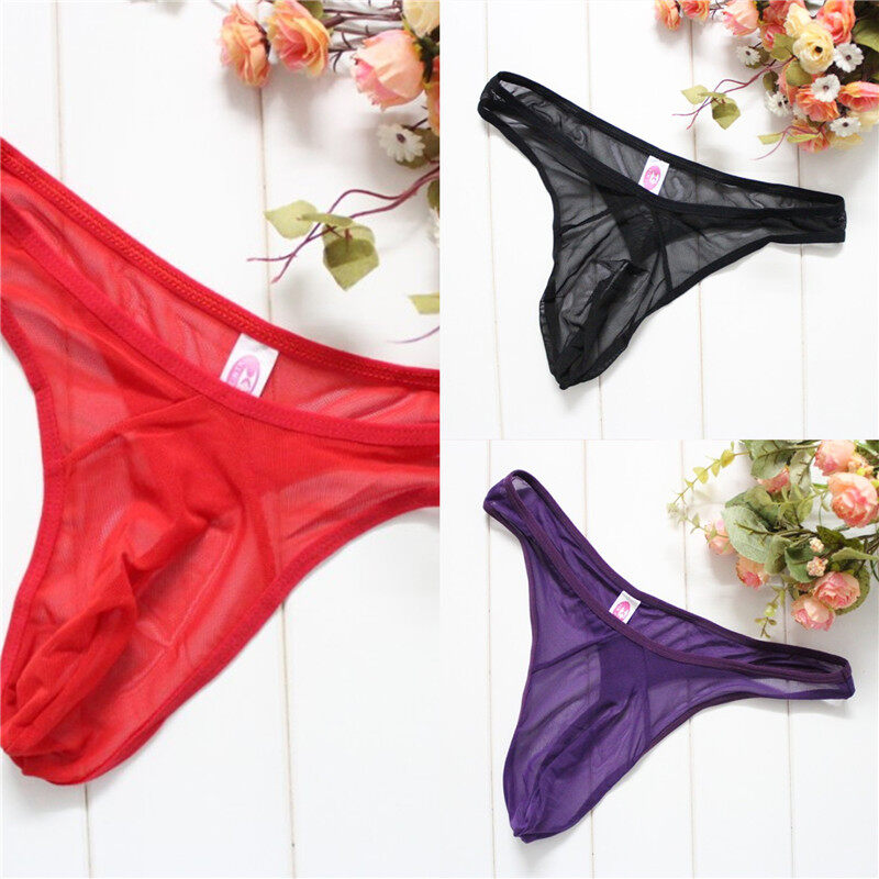 Transparent Men's Thong Ultra-thin Low-rise Temptation Underwear Underwear T-pants