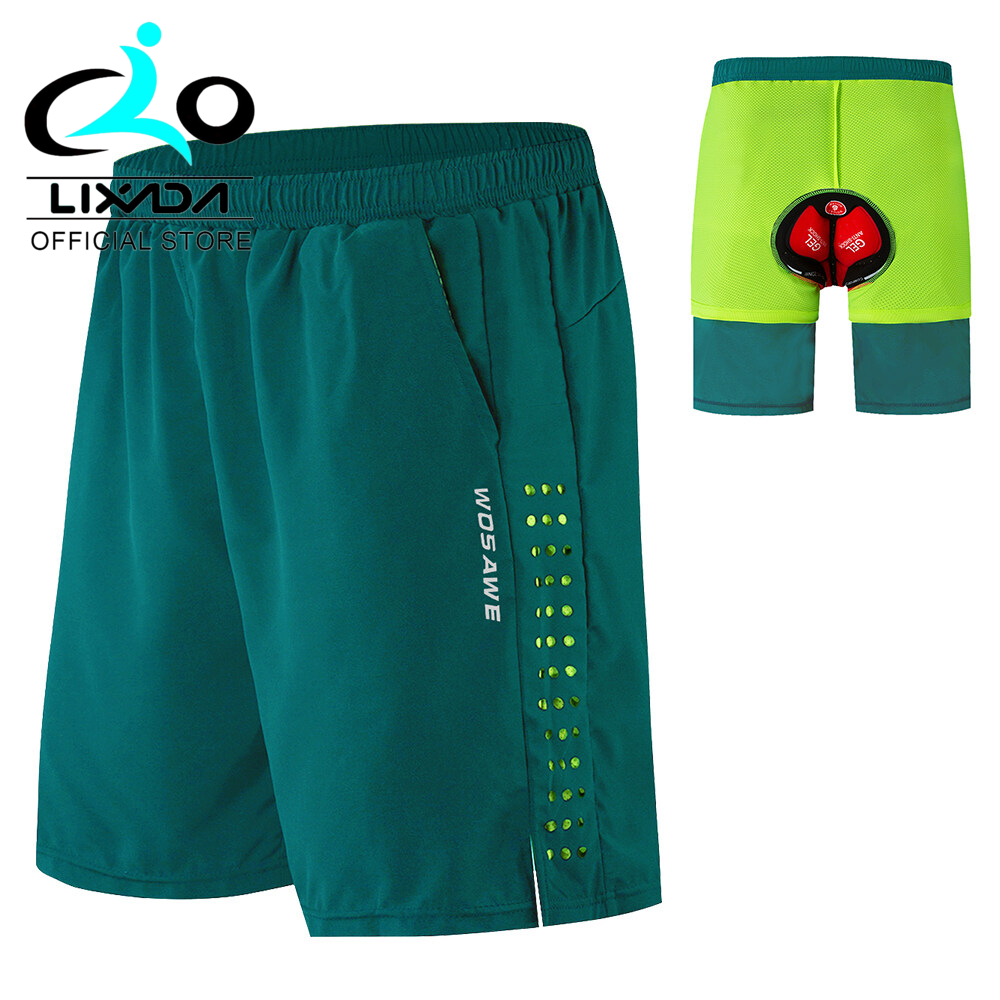 Men Bike Short with 3D Gel Padding and Mesh Lining Breathable Quick Dry Loose-Fit Bicycle Shorts Cycling Running Summer Shorts LIXADA