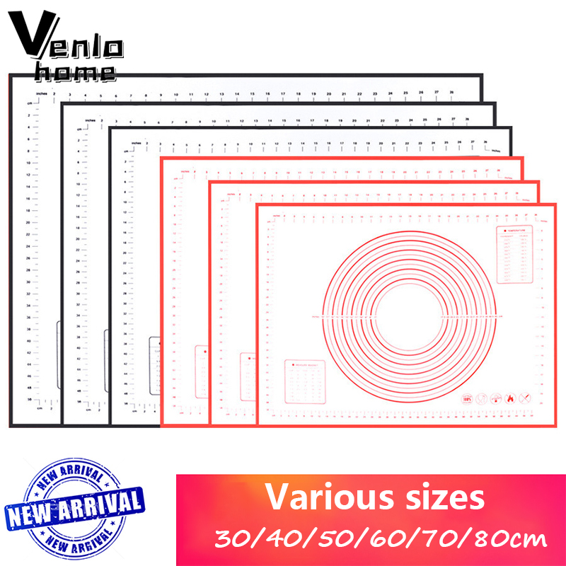 Multi-size Silicone Baking Mat Sheet Extra Large Baking Pad For Rolling Dough Macaroo Pastry Pizza Dough Non-Stick Maker Holder