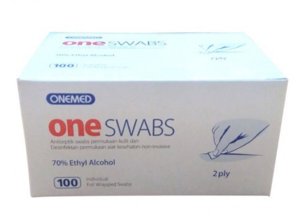 Onemed Alcohol Swabs 2ply 70% Ethyl Alcohol 100pc per Box Exp2023