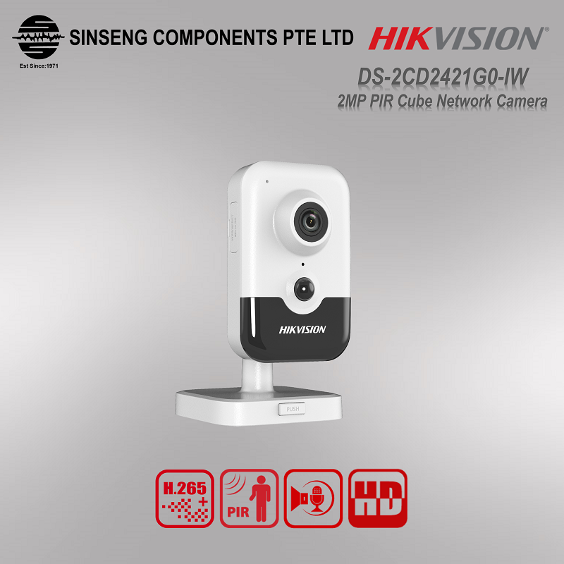 Hikvision 2 Way Audio Wifi DS-2CD2421G0-IW 2MP PIR Cube PoE Network IP Camera with Two Way Audio